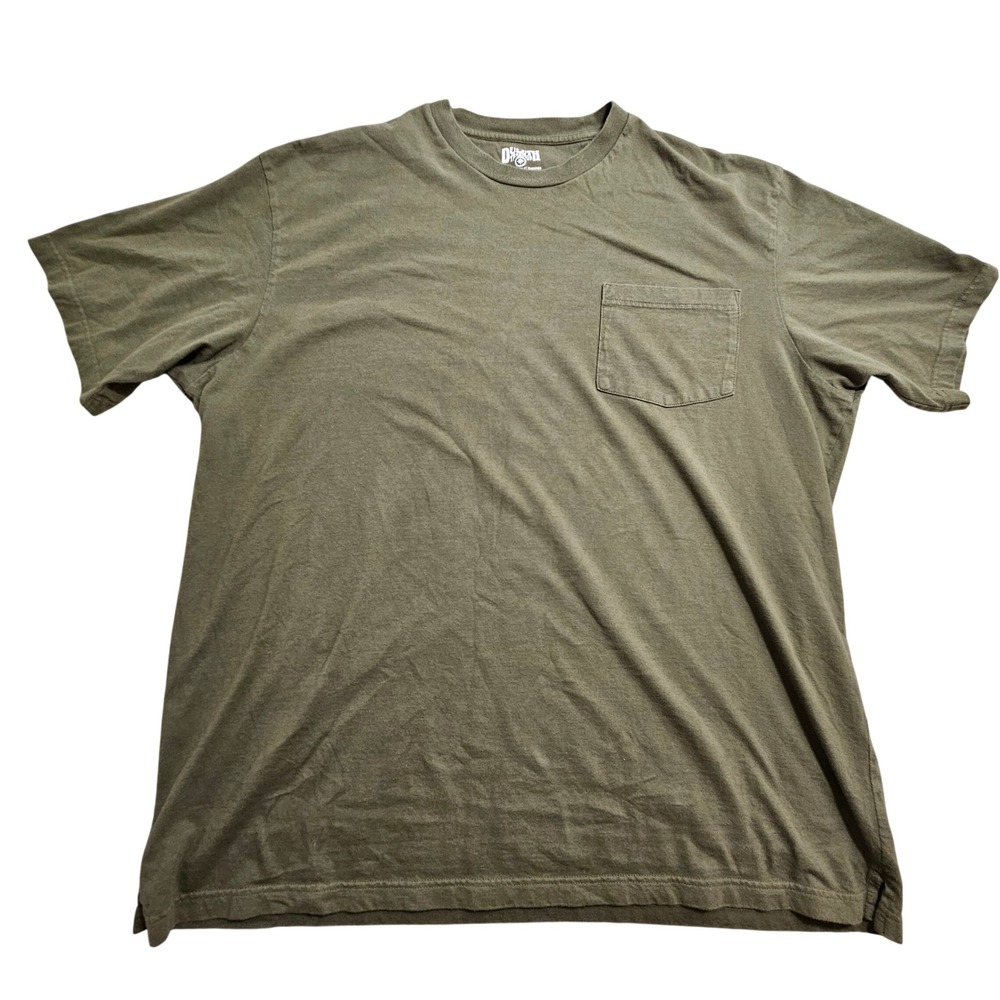 Duluth Trading Co Pocket T-Shirt Mens 2XL Olive Green Short Sleeve Cotton Tee